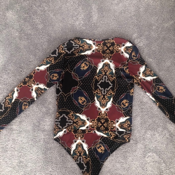 COPY - Zara Jewel Tone and Chain Print Bodysuit size M - Picture 5 of 5